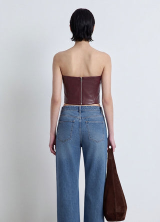 Top bustier senza spalline con zip