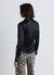 Solid colour faux satin crop shirt