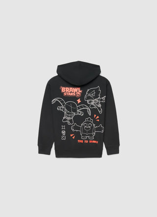 Felpa oversize con cappuccio e stampa Brawl Stars
