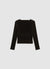 T-shirt a maniche lunghe con scollo drappeggiato