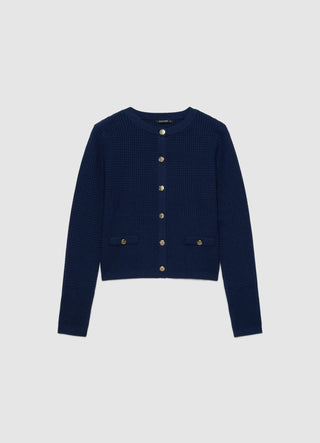 Cardigan gaufré avec boutons bijoux