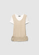 T-shirt en tissu double avec superposition ajourée - XS