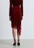 Jupe midi asymétrique avec bordure en dentelle