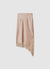 Gonna midi asimmetrica effetto satin con pizzo