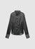 Solid colour faux satin crop shirt