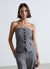 Pinstriped tailored bandeau vest with buttons