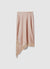 Gonna midi asimmetrica effetto satin con pizzo