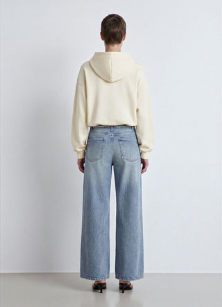 Jeans palazzo con inserti decorativi