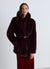 Cappotto midi effetto pelo con cintura