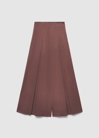Gonna-pantalone lunga a tinta unita