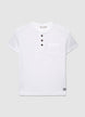 Serafino-T-Shirt mit Brusttasche - 8-9