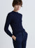 Long-sleeved ribbed T-shirt with a high collar