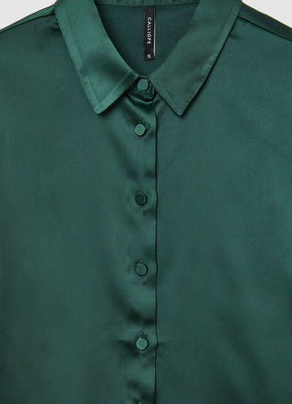 Camicia crop simil satin