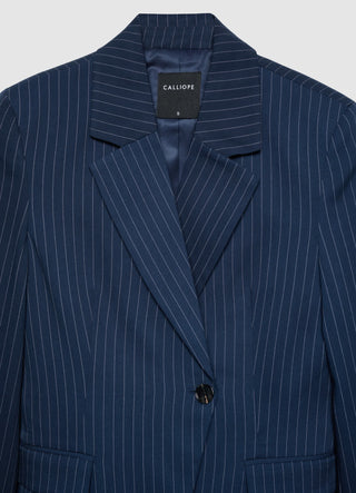 Blazer asimmetrico gessato