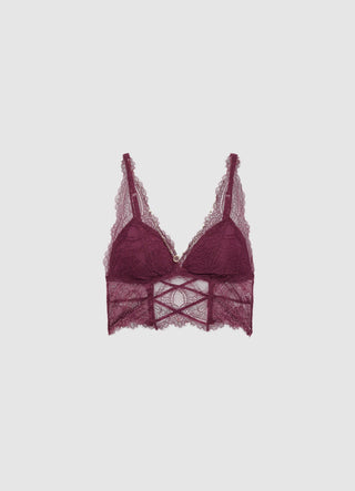 Hochgeschnittener Spitzen-Bralette-BH mit Cut-out
