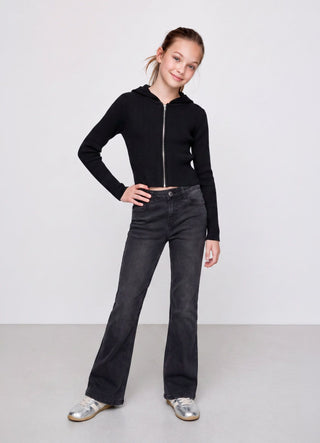 Cardigan con cappuccio e zip
