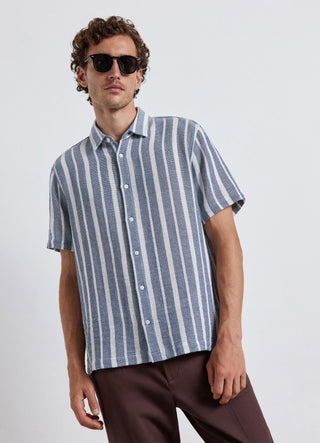 Relaxed fit short-sleeve striped shirt