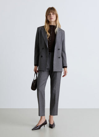 Salt and pepper cigarette trousers
