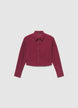 Camicia crop a coste tinta unita - XS