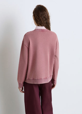 Plain-colour oversized crewneck sweatshirt