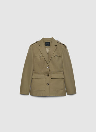 Giacca stile militare con tasche a patta