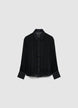 Striped shirt with classic collar and decorative buttons - XS