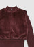Sweater with plush-effect insert and zip