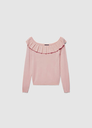 Maglia con scollo ampio e rouche