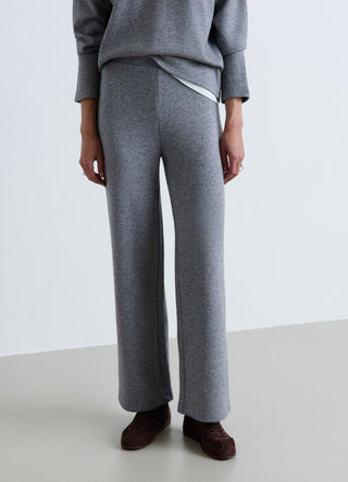 Soft solid-colour palazzo trousers