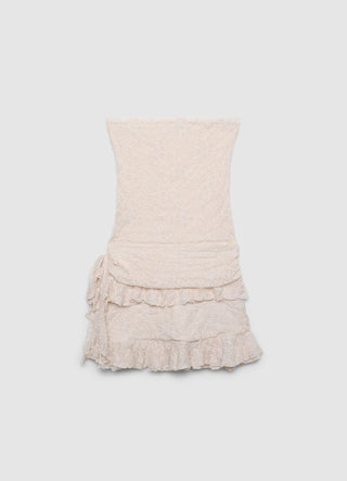 Strapless lace dress with ruffles Calliope Strapless lace dress with ruffles Calliope
