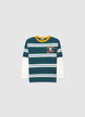 T-shirt a righe con stampa e maniche lunghe - 12-13