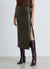 Longuette leather-effect skirt with slit