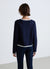 Cardigan con profili a contrasto e bottoni gioiello
