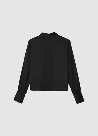 Camicia crop simil satin
