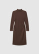 Midi dress with high neck and ruching - XS