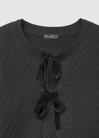 Crop cardigan πλεκτό με φιόγκους