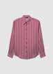 Classic faux satin shirt with chevron print - XS