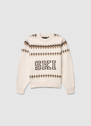 Maglia jacquard con scritta SKI