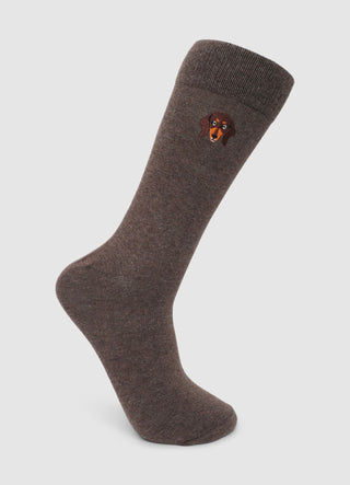 Ankle socks with dog embroidery