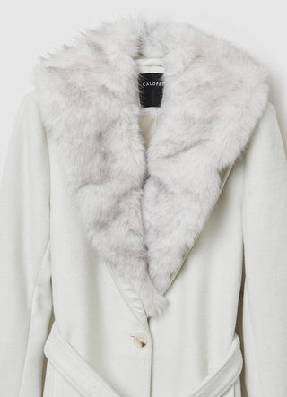 Faux fur collar coat