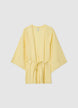 Uni-farbener Kimono mit Gürtel - XS/S