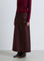 Solid-colour midi circle skirt with decorative eyelets