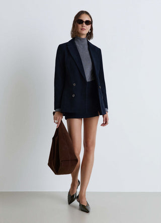 Double-breasted corduroy jacket