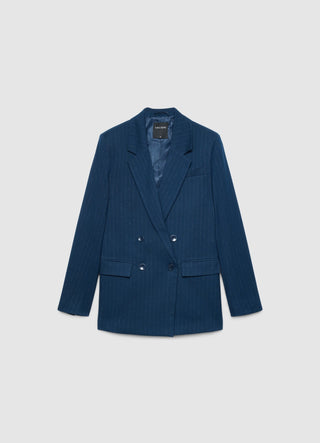 Veste croisée rayée effet scintillant