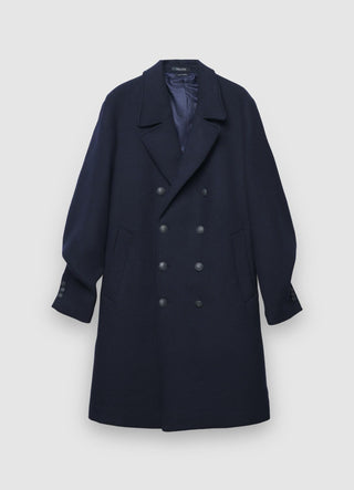 Single-colour double-breasted coat