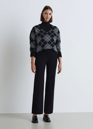 Straight-leg knit trousers