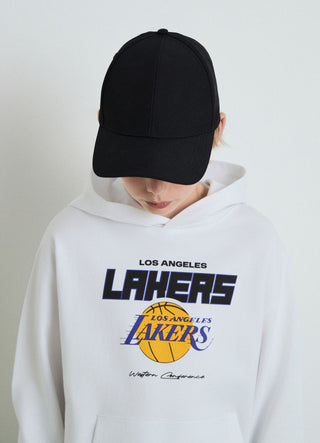 Felpa oversize con cappuccio e stampa Lakers