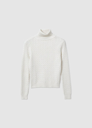 Maglia dolcevita a trecce