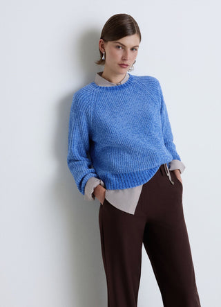 Maglia girocollo con maniche raglan