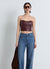 Top bustier senza spalline con zip